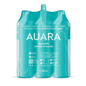 AUARA pack 6 botellas 100% material reciclado r-PET de 1.501 ml