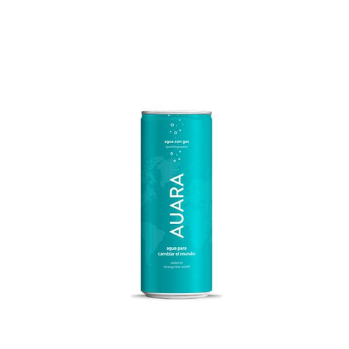 AUARA agua mineral natural con gas pack 24 latas de 330 ml